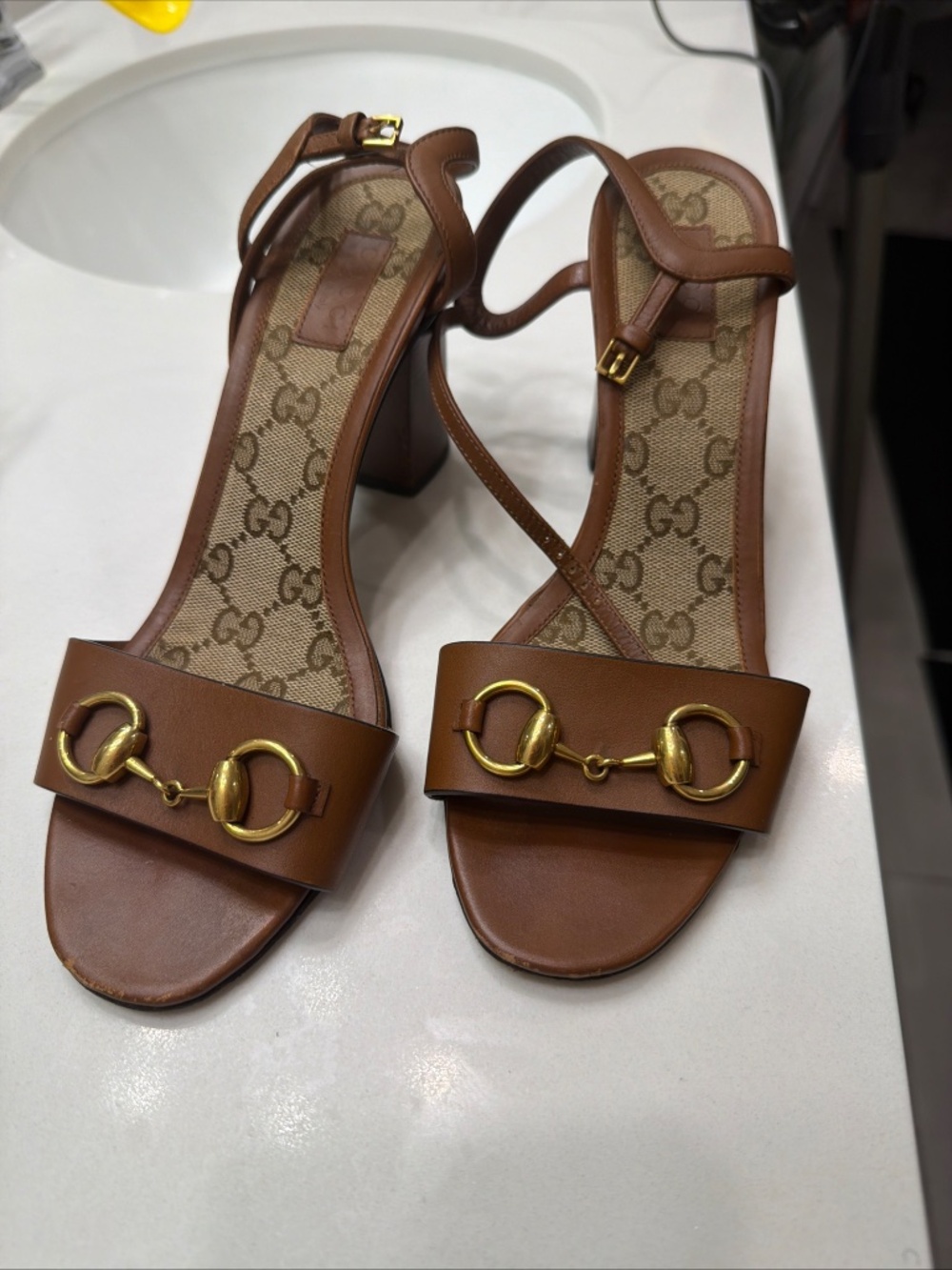 Gucci Horse Bit Brown Leather Sandals - Picture 4 of 9